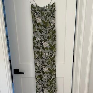 Reformation Green and White Floral Dress